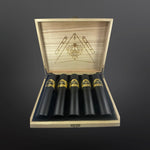 Load image into Gallery viewer, The Golden box - Luxurious wooden box with 5 rhum bottles
